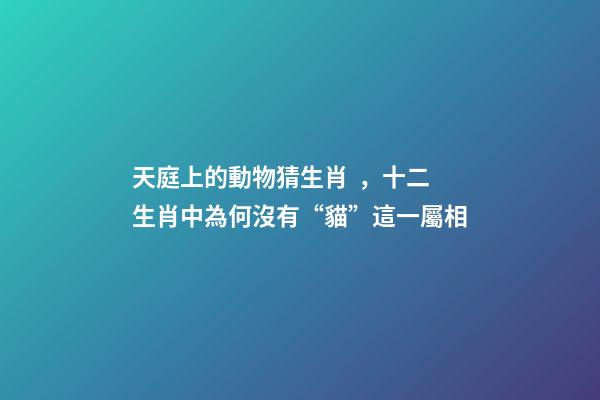 天庭上的動物猜生肖，十二生肖中為何沒有“貓”這一屬相